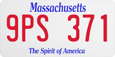 MA license plate 9PS371