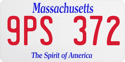 MA license plate 9PS372