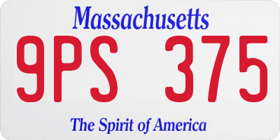 MA license plate 9PS375