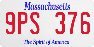 MA license plate 9PS376