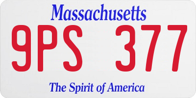 MA license plate 9PS377