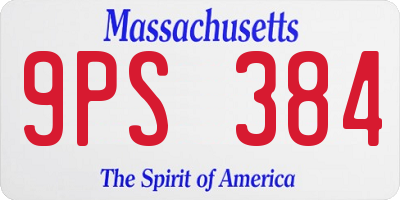 MA license plate 9PS384