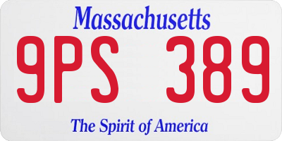 MA license plate 9PS389