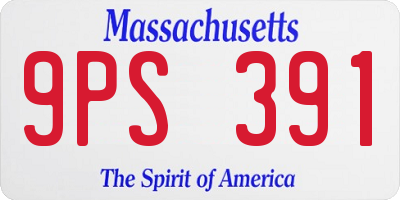 MA license plate 9PS391