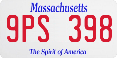 MA license plate 9PS398