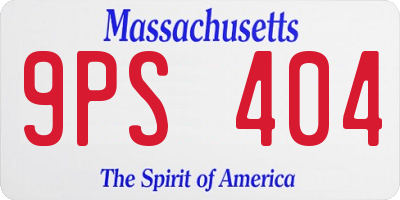 MA license plate 9PS404