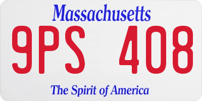 MA license plate 9PS408