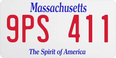 MA license plate 9PS411