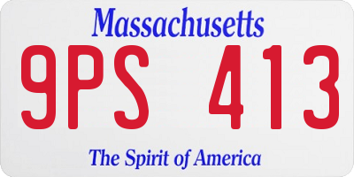 MA license plate 9PS413
