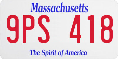 MA license plate 9PS418