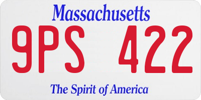 MA license plate 9PS422