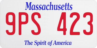 MA license plate 9PS423