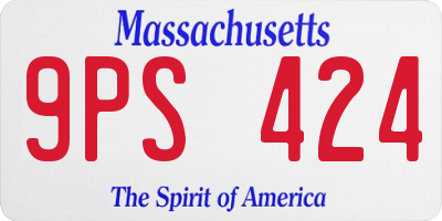 MA license plate 9PS424