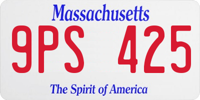 MA license plate 9PS425