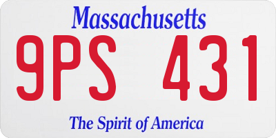 MA license plate 9PS431
