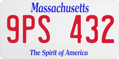 MA license plate 9PS432