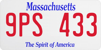 MA license plate 9PS433