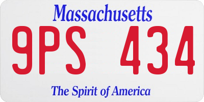 MA license plate 9PS434
