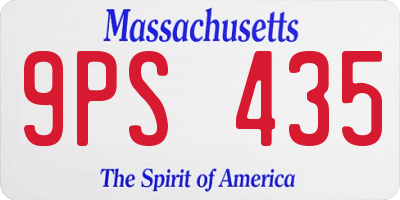 MA license plate 9PS435