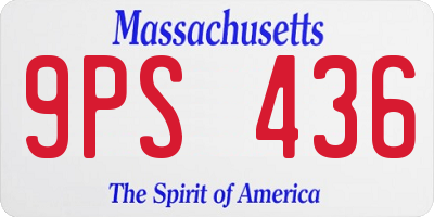 MA license plate 9PS436