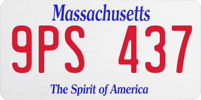 MA license plate 9PS437