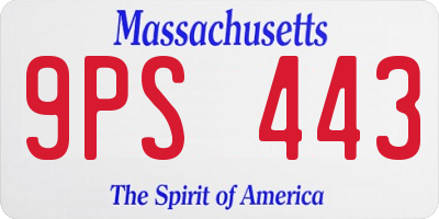 MA license plate 9PS443