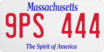 MA license plate 9PS444