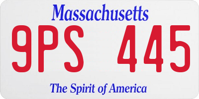 MA license plate 9PS445