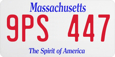 MA license plate 9PS447