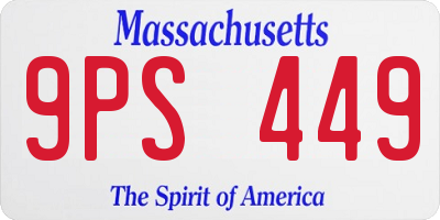 MA license plate 9PS449