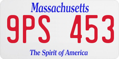 MA license plate 9PS453