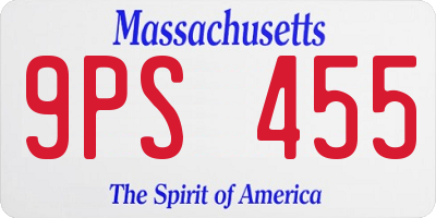 MA license plate 9PS455
