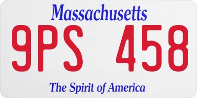 MA license plate 9PS458
