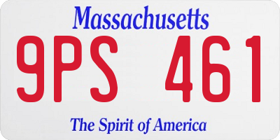MA license plate 9PS461
