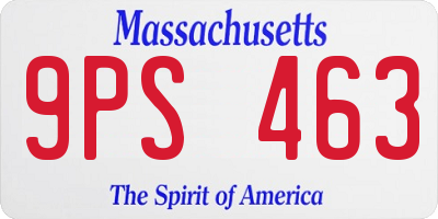 MA license plate 9PS463