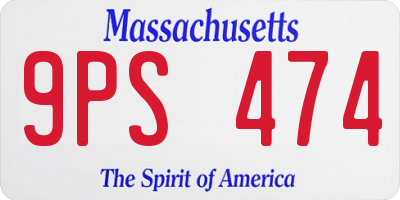 MA license plate 9PS474