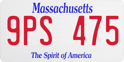 MA license plate 9PS475