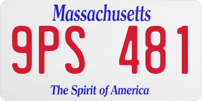 MA license plate 9PS481