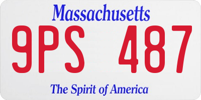 MA license plate 9PS487