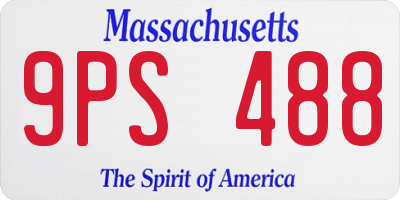 MA license plate 9PS488