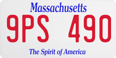 MA license plate 9PS490