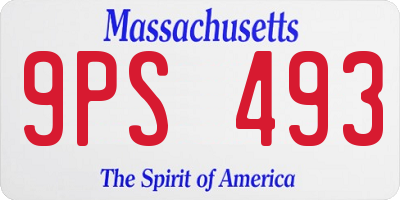 MA license plate 9PS493