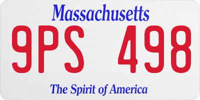 MA license plate 9PS498