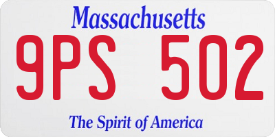MA license plate 9PS502
