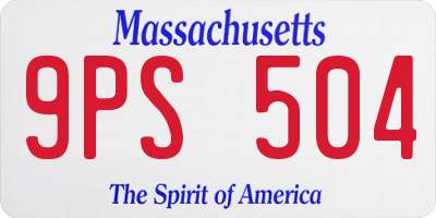 MA license plate 9PS504