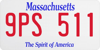 MA license plate 9PS511