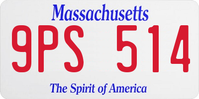 MA license plate 9PS514