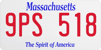 MA license plate 9PS518