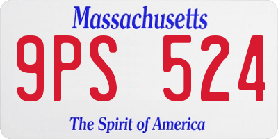 MA license plate 9PS524