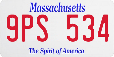 MA license plate 9PS534